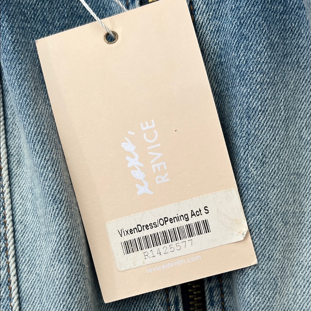 REVICE Light Blue Denim Dress with Front Zipper - Picture 8 of 12